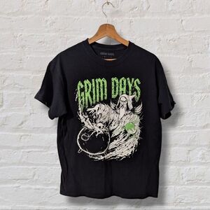 Grim Days Black Graphic T-Shirt Size M